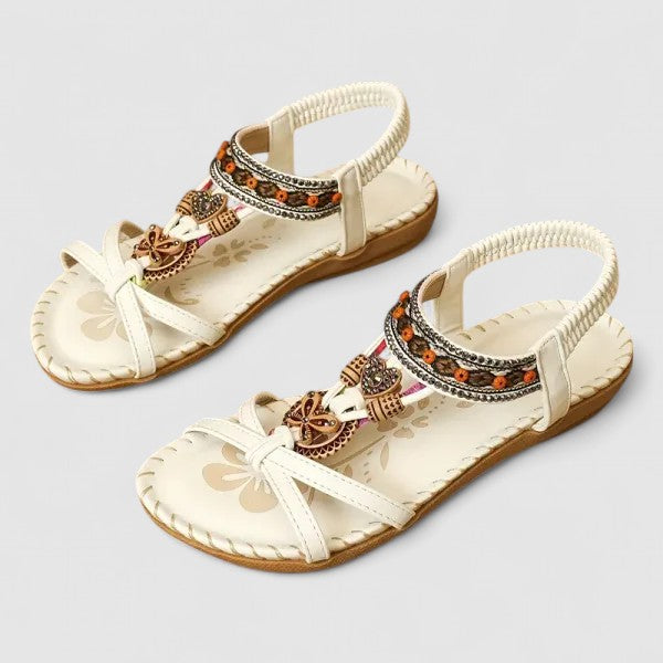 Women's Orthopedic Flat Sandals Stability Sole Heel Cap Smart Toe Box All-Day Comfort – Maryna - Lolly 