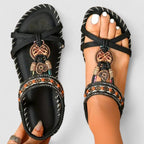 Women's Orthopedic Flat Sandals Stability Sole Heel Cap Smart Toe Box All-Day Comfort – Maryna - Lolly 