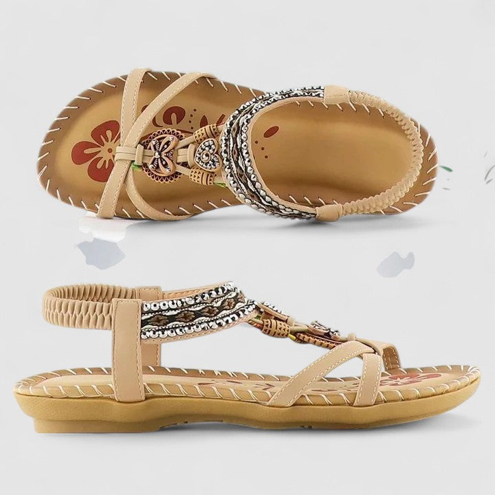 Women's Orthopedic Flat Sandals Stability Sole Heel Cap Smart Toe Box All-Day Comfort – Maryna - Lolly 