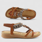 Women's Orthopedic Flat Sandals Stability Sole Heel Cap Smart Toe Box All-Day Comfort – Maryna - Lolly 