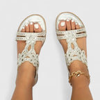 Women's Orthopedic Flat Sandals Stability Sole Pressure Relief Anti-Fatigue Elegant – Khalessi - Lolly 