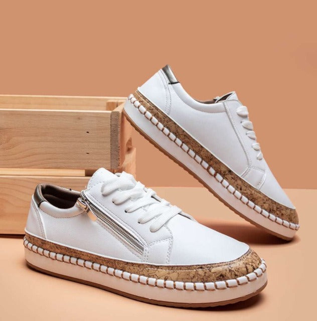 Women's Orthopedic Floral Print Espadrille Sneakers Lace-Up Arch Support Casual Everyday Shoes – Marley - Lolly 
