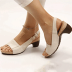 Women's Orthopedic Heeled Sandals Block Heel Arch Support Open Toe Casual Formal Summer Shoes – Marley Elegance - Lolly 