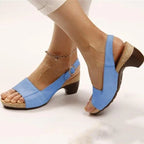 Women's Orthopedic Heeled Sandals Block Heel Arch Support Open Toe Casual Formal Summer Shoes – Marley Elegance - Lolly 