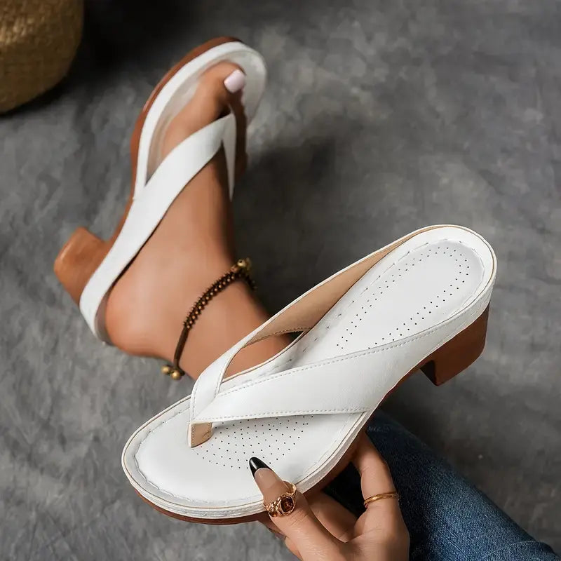 Women's Orthopedic Heeled Slippers Open Toe Ankle Strap Cushioned Support Casual Elegant – Marilyn - Lolly 