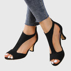 Women's Orthopedic Heels Cushioned Ankle Strap Peep Toe Elegant All-Day Support – Delfina - Lolly 