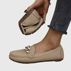 Women's Orthopedic Loafers Cushioned Insole Gold Chain Detail Luxury Everyday Flat – Melissa - Lolly 