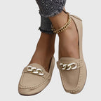 Women's Orthopedic Loafers Cushioned Insole Gold Chain Detail Luxury Everyday Flat – Melissa - Lolly 
