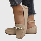Women's Orthopedic Loafers Cushioned Insole Gold Chain Detail Luxury Everyday Flat – Melissa - Lolly 