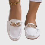 Women's Orthopedic Loafers Cushioned Insole Gold Chain Detail Luxury Everyday Flat – Melissa - Lolly 