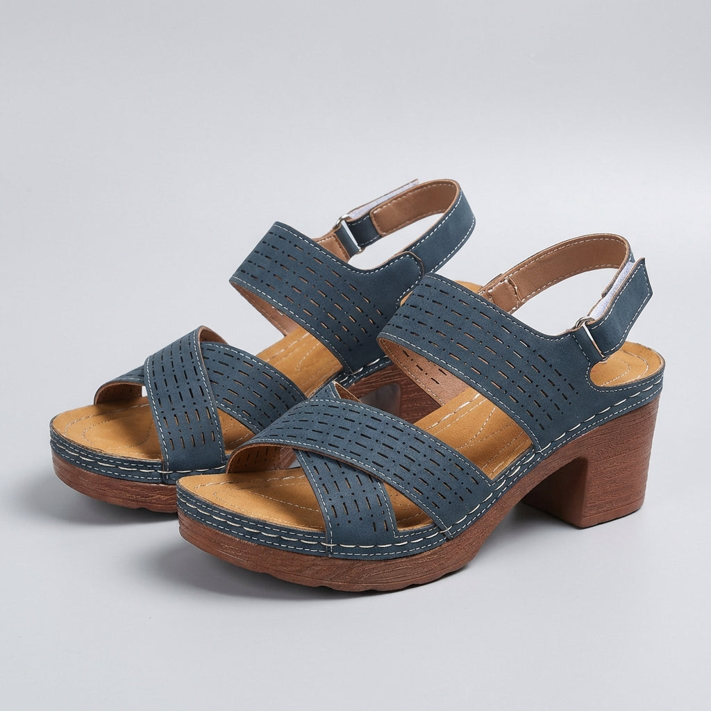 Women's Orthopedic Platform Heel Comfort Sandals Adjustable Strap Open Toe Casual Summer Shoes – Victoria - Lolly 