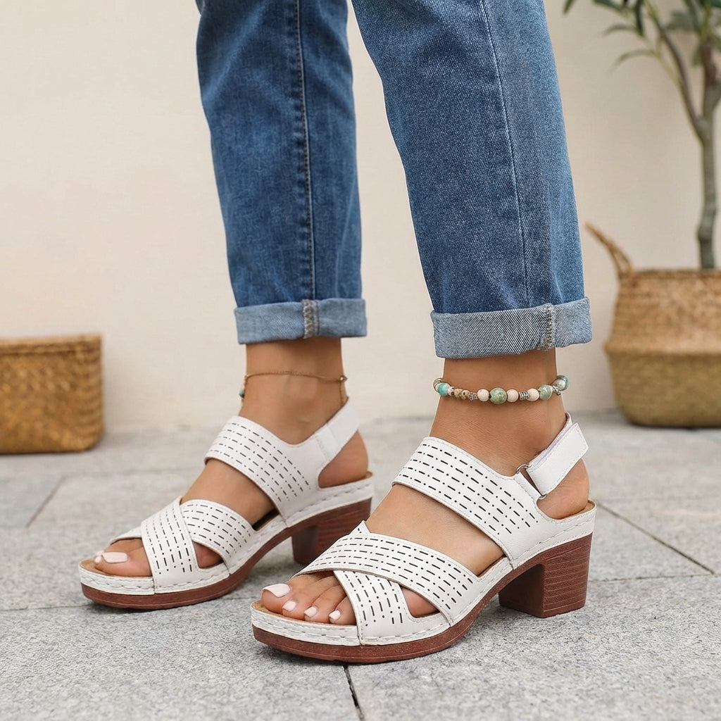 Women's Orthopedic Platform Heel Comfort Sandals Adjustable Strap Open Toe Casual Summer Shoes – Victoria - Lolly 