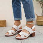 Women's Orthopedic Platform Heel Comfort Sandals Adjustable Strap Open Toe Casual Summer Shoes – Victoria - Lolly 