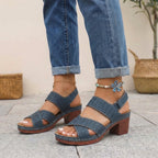 Women's Orthopedic Platform Heel Comfort Sandals Adjustable Strap Open Toe Casual Summer Shoes – Victoria - Lolly 