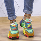 Women's Orthopedic Rainbow Chunky Sneakers Colorful Lace-Up Arch Support Casual Everyday Shoes – Marley - Lolly 
