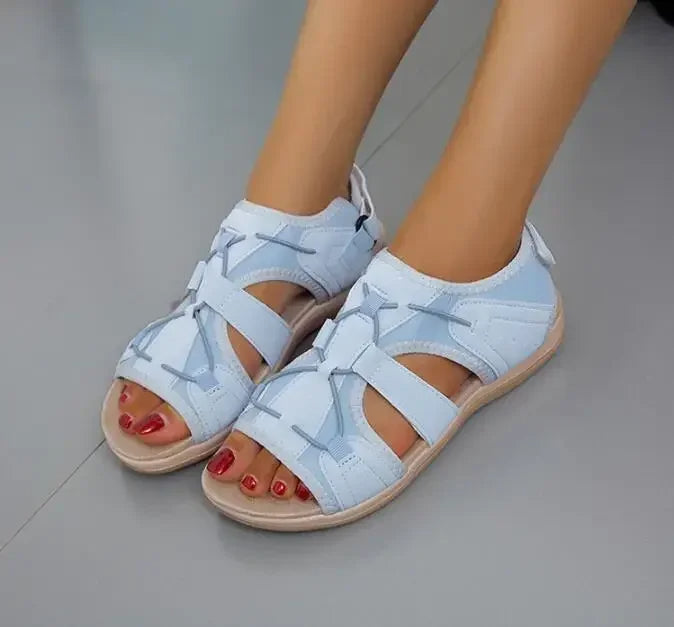 Women's Orthopedic Sandals Adjustable Strap Open Toe Cushioned Sole Comfortable Summer Walking - Lolly 