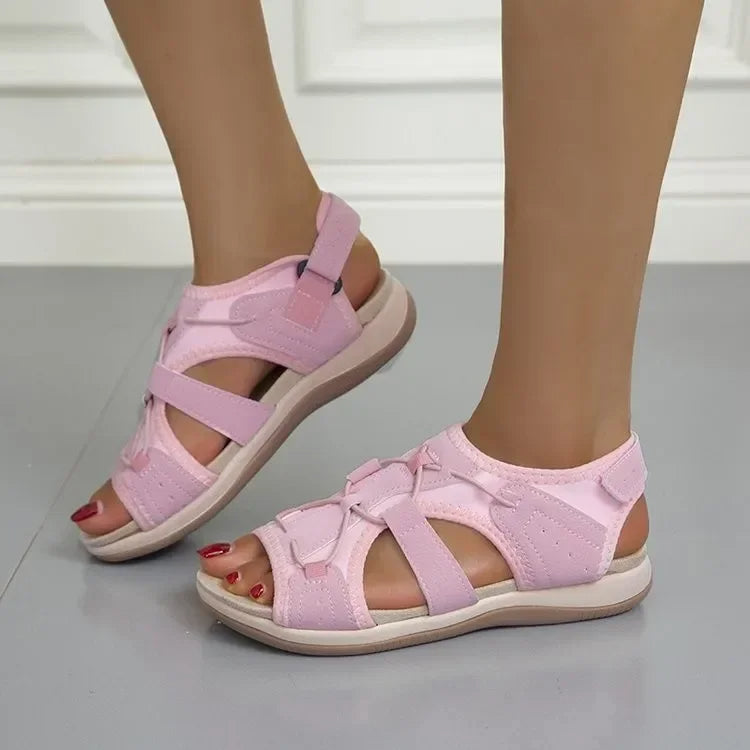 Women's Orthopedic Sandals Adjustable Strap Open Toe Cushioned Sole Comfortable Summer Walking - Lolly 