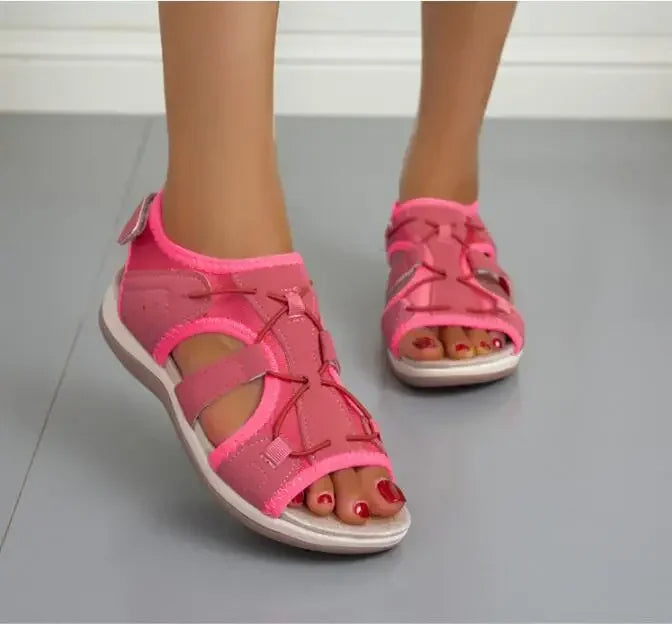 Women's Orthopedic Sandals Adjustable Strap Open Toe Cushioned Sole Comfortable Summer Walking - Lolly 