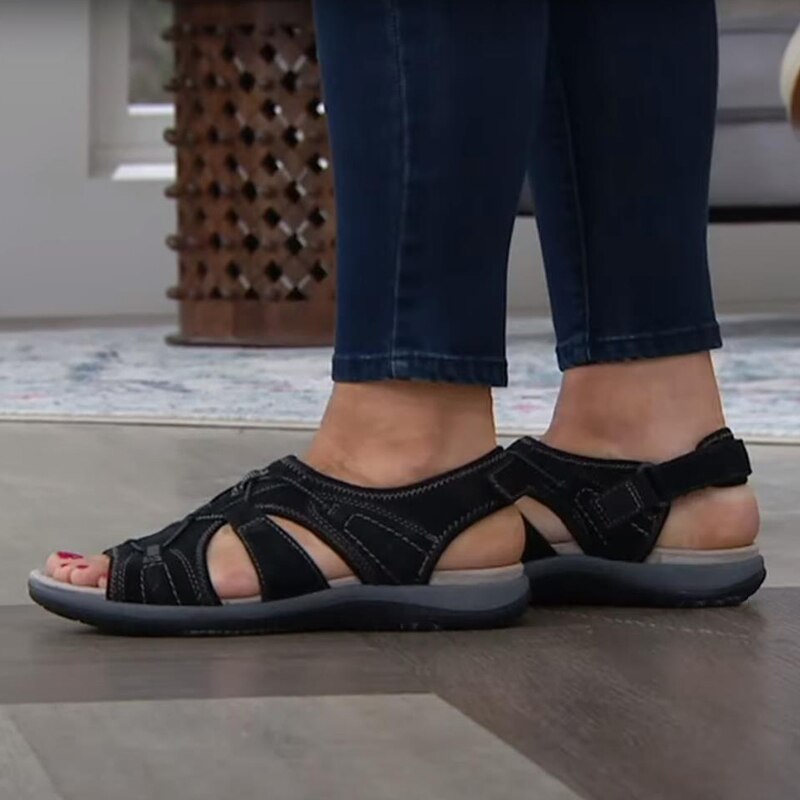 Women's Orthopedic Sandals Adjustable Strap Open Toe Cushioned Sole Comfortable Summer Walking - Lolly 