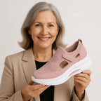 Women's Orthopedic Slip-On Walking Shoes Velcro Breathable Arch Support Casual Everyday Comfort Shoes - Lolly 