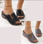 Women's Orthopedic Slip-On Wedge Slide Sandals Open Toe Arch Support Casual Summer Shoes – Camilla - Lolly 