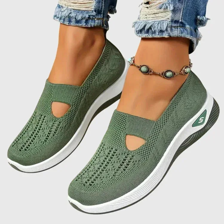 Women's Orthopedic Walking Shoes Cushioned Slip-On Ergonomic Arch Support Everyday Comfort – Lora - Lolly 