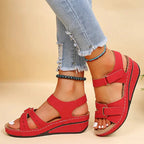 Women's Orthopedic Wedge Sandals Adjustable Strap Open Toe Arch Support Casual Summer Shoes – Alfreda - Lolly 