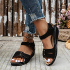 Women's Orthopedic Wedge Sandals Adjustable Strap Open Toe Arch Support Casual Summer Shoes – Alfreda - Lolly 
