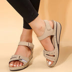 Women's Orthopedic Wedge Sandals Adjustable Strap Open Toe Arch Support Casual Summer Shoes – Alfreda - Lolly 