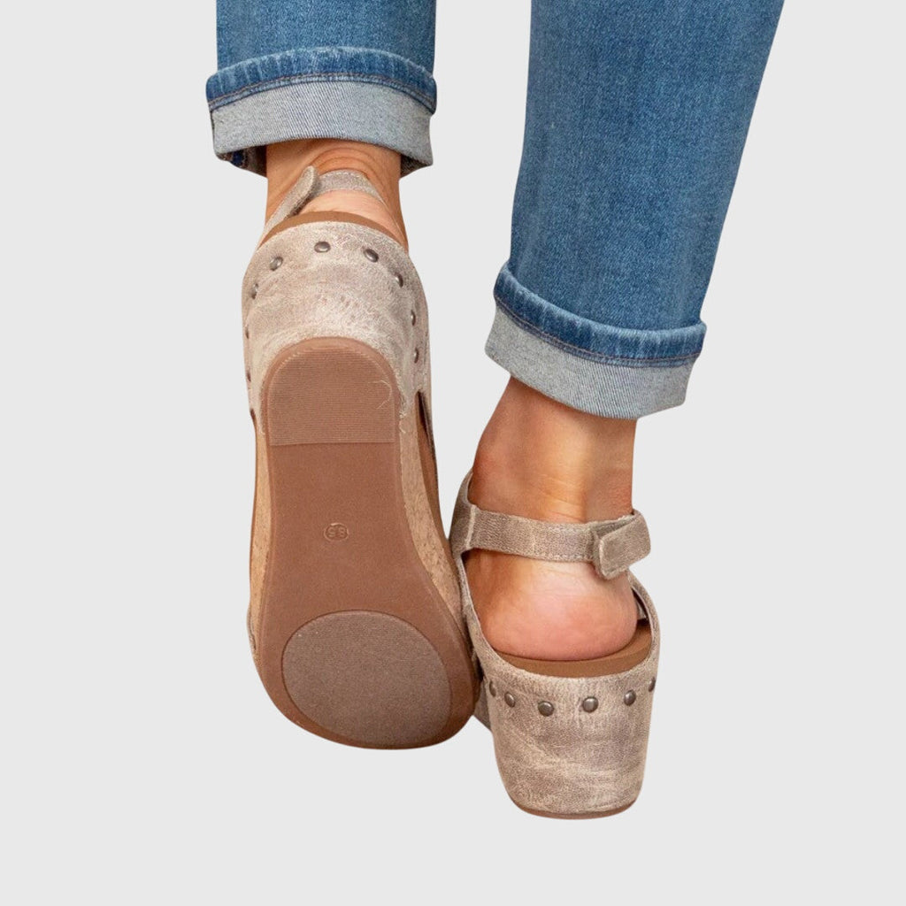 Women's Orthopedic Wedge Sandals Cushioned Insole Adjustable Buckle All-Day Comfort – Adela - Lolly 