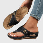 Women's Orthopedic Wedge Sandals Ergonomic Arch Support Shock-Absorbing Slip-On – Kaylie - Lolly 