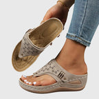 Women's Orthopedic Wedge Sandals Ergonomic Arch Support Shock-Absorbing Slip-On – Kaylie - Lolly 