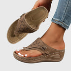 Women's Orthopedic Wedge Sandals Ergonomic Arch Support Shock-Absorbing Slip-On – Kaylie - Lolly 