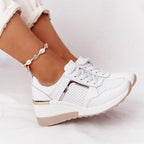 Women's Orthopedic Wedge Sneakers Lace-Up Breathable Mesh Platform Casual Everyday Shoes – Marley - Lolly 