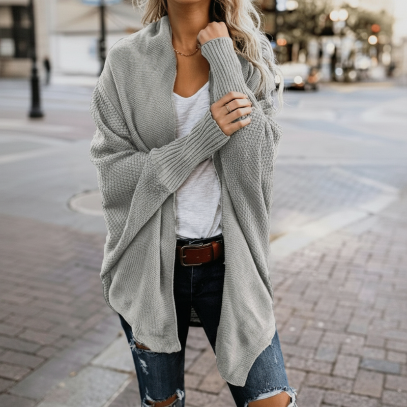 Women's Oversized Batwing Knitted Cardigan Open Front Boho Casual Everyday Sweater Outerwear – Mult - Lolly 