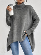 Women's Oversized Cashmere Turtleneck Sweater Loose Warm Soft Knit Casual Winter Cozy – Ella - Lolly 