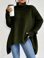 Women's Oversized Cashmere Turtleneck Sweater Loose Warm Soft Knit Casual Winter Cozy – Ella - Lolly 