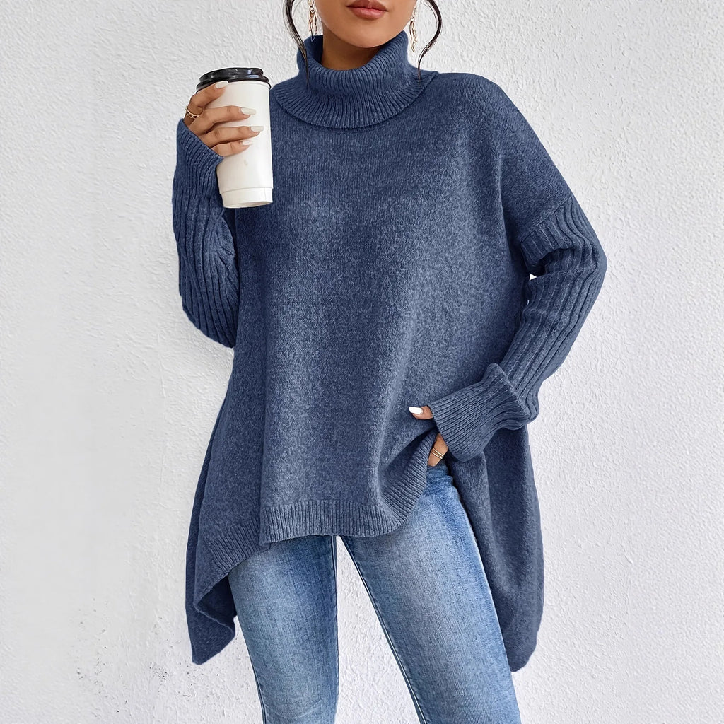 Women's Oversized Cashmere Turtleneck Sweater Loose Warm Soft Knit Casual Winter Cozy – Ella - Lolly 
