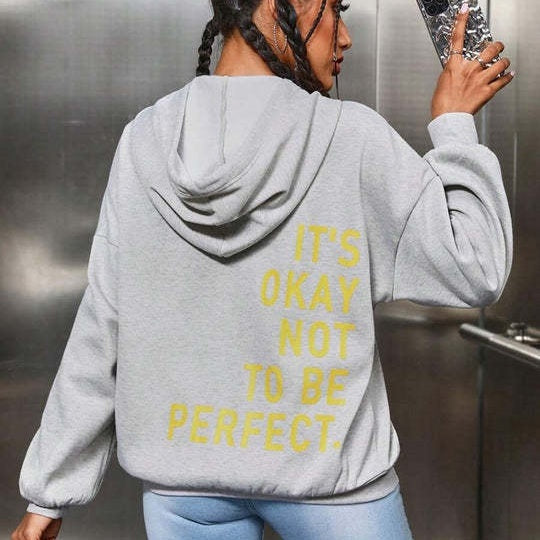 Women's Oversized Graphic Hoodie Casual Pullover Motivational Print Sweatshirt - Lolly 