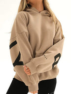 Women's Oversized Graphic Letter Hoodie Casual Streetwear Everyday Cozy Loose Fit Pullover Sweatshirt – Blue Grey - Lolly 