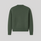 Women's Oversized Heart Ace Logo Knit Sweater Casual Everyday Cozy Streetwear Smart Casual Gift – Anely Cream Black Green - Lolly 