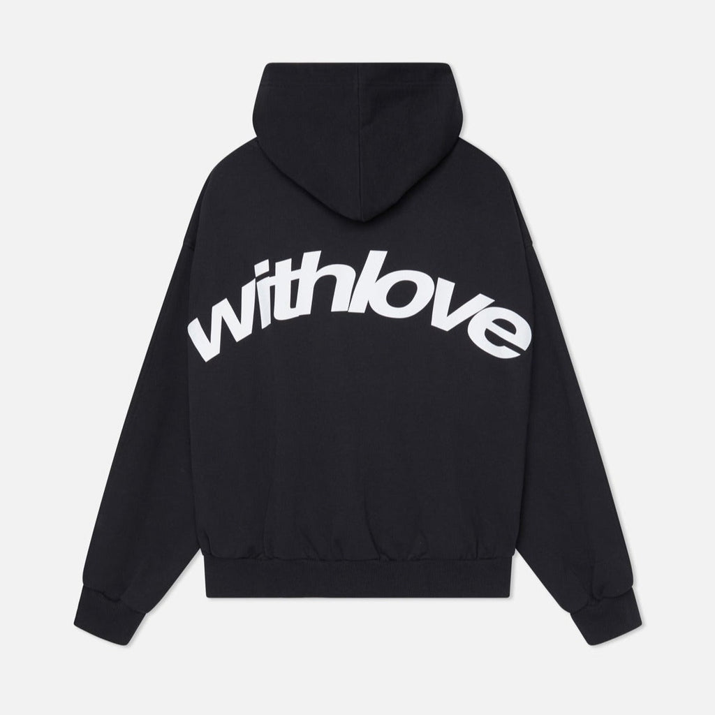 Women's Oversized Hoodie With Love Graphic Print Fleece Streetwear Casual Everyday Sweatshirt – Black - Lolly 