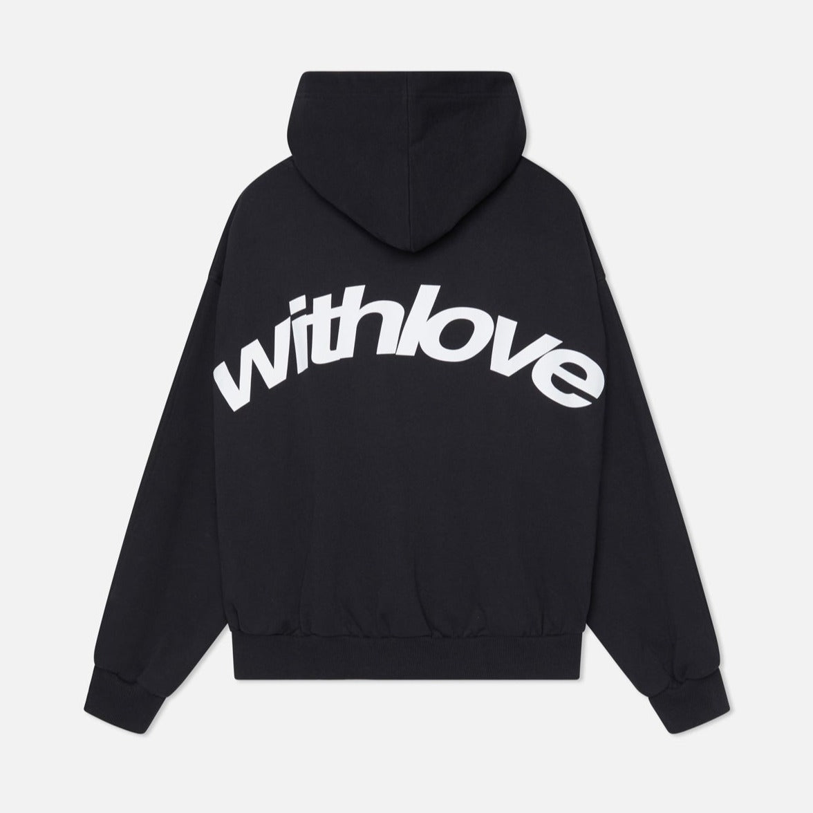 Women's Oversized Hoodie With Love Graphic Print Fleece Streetwear Casual Everyday Sweatshirt – Black - Lolly 
