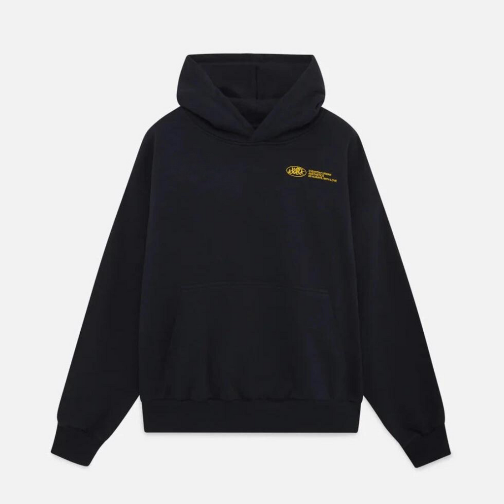 Women's Oversized Hoodie With Love Graphic Print Fleece Streetwear Casual Everyday Sweatshirt – Black - Lolly 