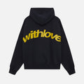 Women's Oversized Hoodie With Love Graphic Print Fleece Streetwear Casual Everyday Sweatshirt – Black - Lolly 