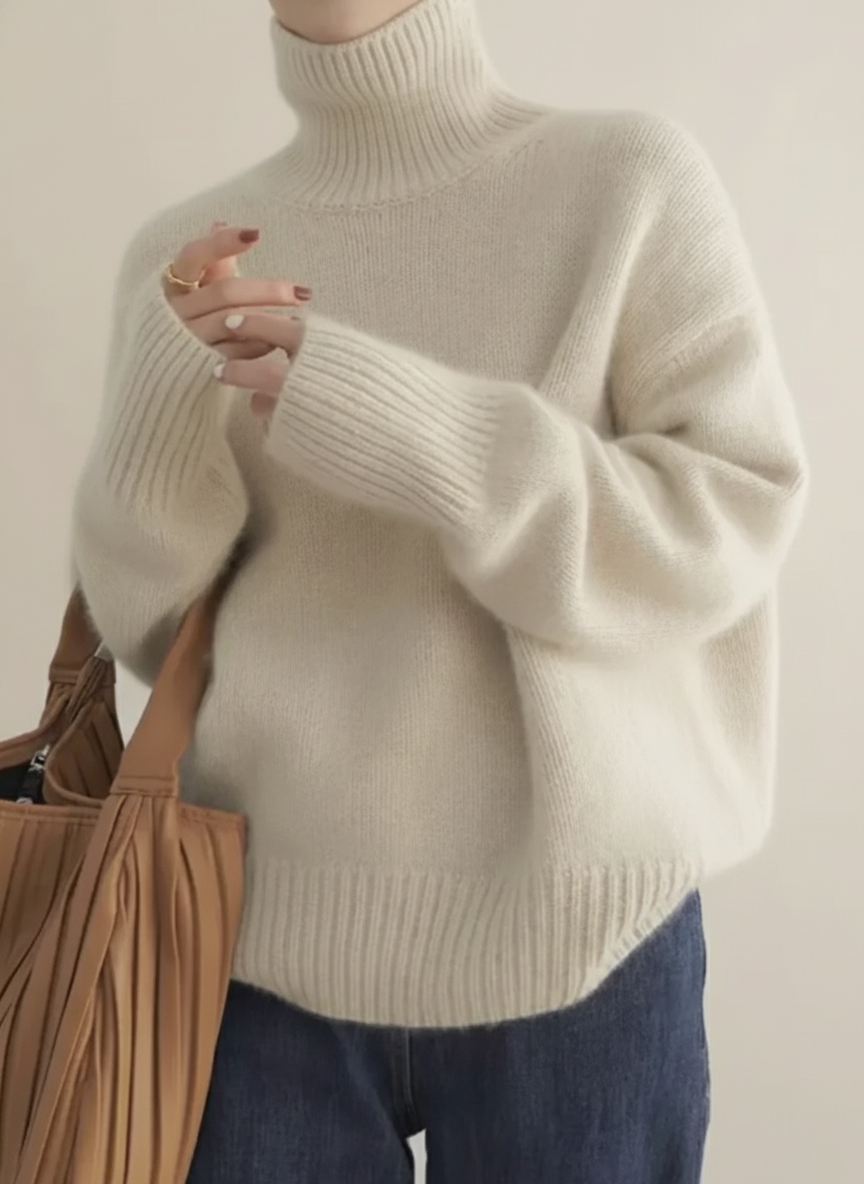 Women's Oversized Turtleneck Sweater Chunky Knit Pullover Casual Winter - Lolly 