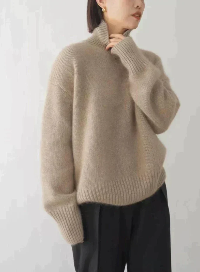 Women's Oversized Turtleneck Sweater Chunky Knit Pullover Casual Winter - Lolly 