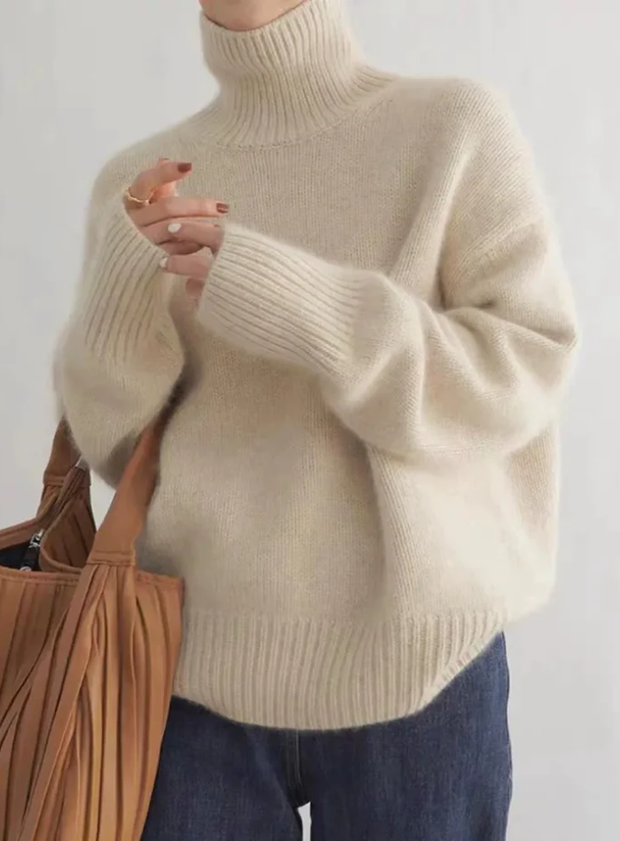 Women's Oversized Turtleneck Sweater Chunky Knit Pullover Casual Winter - Lolly 
