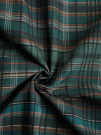 Women's Plaid Lapel Single-Breasted Shirt Long Dress Long Sleeve Casual Elegant – Green Tartan - Lolly 