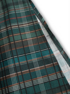 Women's Plaid Lapel Single-Breasted Shirt Long Dress Long Sleeve Casual Elegant – Green Tartan - Lolly 